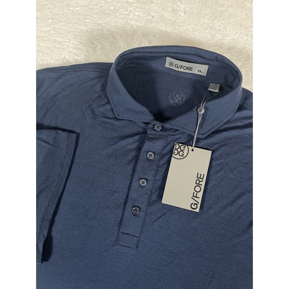 G/FORE GMP000031 Navy Blue Merino Wool Blend Golf Polo Men's Size XXL NWT